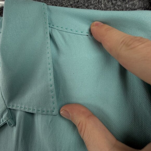 Tommy Bahama All Silk Light Blue Short Sleeve Button Up Shirt Hawaii Solid XL - Picture 12 of 16